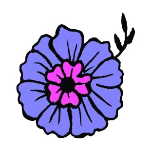 Purple and blue flower listed in flowers decals.