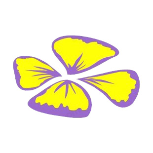 Purple and yellow flower petals listed in flowers decals.