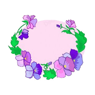 Blue and purple flowers with leaves backround listed in flowers decals.