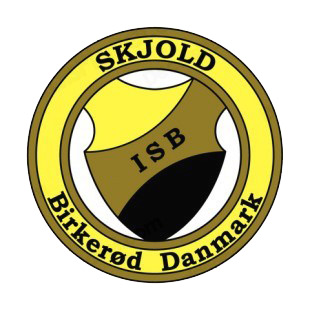 Skjold Birkerod Fodbold soccer team logo listed in soccer teams decals.
