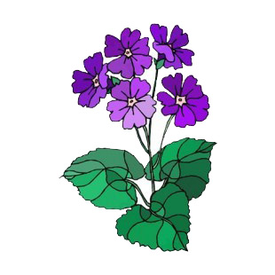 Purple flowers with leaves listed in flowers decals.