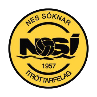 Nes Soknar Itrottarfelag soccer team logo listed in soccer teams decals.