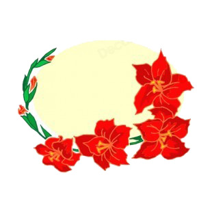 Red hibiscus flowers yellow backround listed in flowers decals.