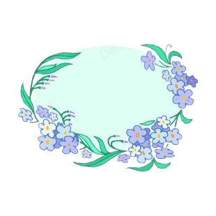 Blue flowers with leaves blue backround listed in flowers decals.
