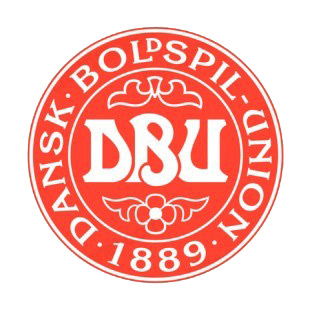 Danish Football Association soccer team logo listed in soccer teams decals.