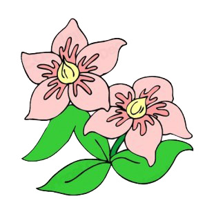 Pink and yellow flowers with leaves listed in flowers decals.