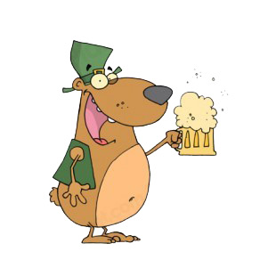 Bear with hat and beer mug  listed in characters decals.