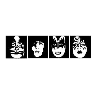 Kiss faces Rare listed in famous logos decals.