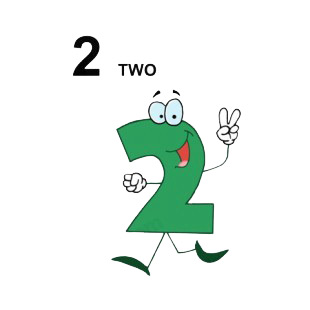 Green number 2 two  listed in characters decals.