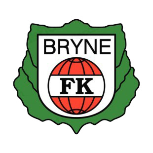 Bryne FK soccer team logo listed in soccer teams decals.