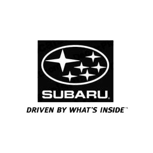 Subaru logo Driven by what's inside listed in subaru decals.