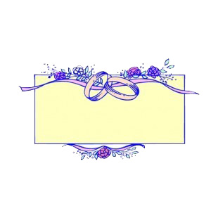Purple red and white roses with rings yellow backround listed in flowers decals.
