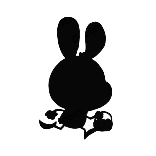 Bunny running with easter egg basket silhouette listed in characters decals.