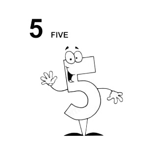 Number 5 five listed in characters decals.