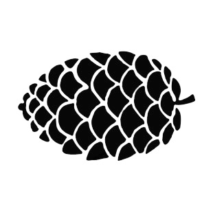 Pine cone silhouette listed in plants decals.