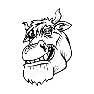 Smilling bull face listed in mascots decals.