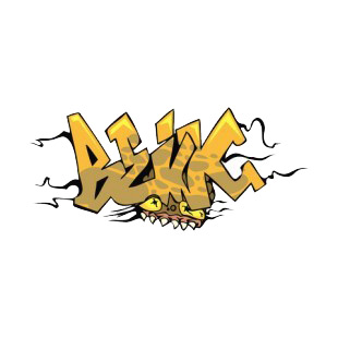 Yellow word graffiti crushed monster drawing listed in graffiti decals.