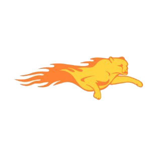 Flamboyant cheetah running listed in flames decals.