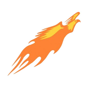 Flamboyant eagle flying up listed in flames decals.