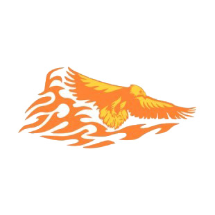Flamboyant eagle flying listed in flames decals.