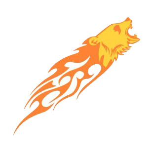 Flamboyant bear head roaring listed in flames decals.