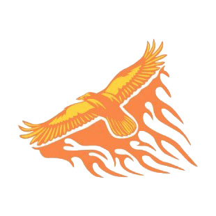 Flamboyant eagle flying listed in flames decals.