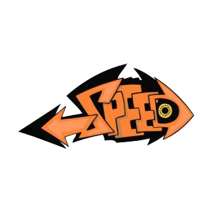 Orange and black speed word graffiti listed in graffiti decals.