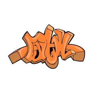 Orange word graffiti listed in graffiti decals.