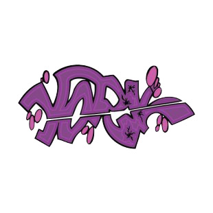 Purple york word graffiti listed in graffiti decals.