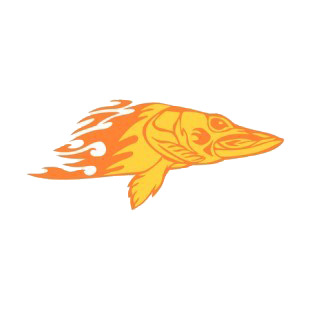 Flamboyant fish head listed in flames decals.