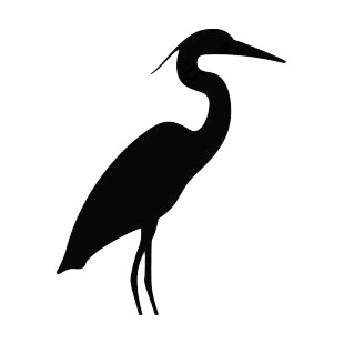 Crane bird silhouette listed in birds decals.