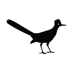 Bird with long tail silhouette listed in birds decals.