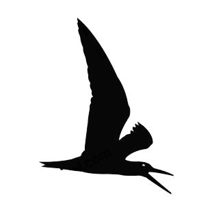 Pelican flying with beak open listed in birds decals.