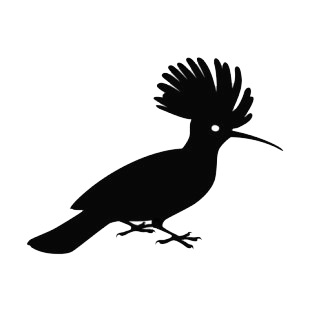 Tropical crested bird with long beak listed in birds decals.