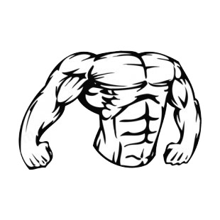 Muscular body showing chest and arms mascot listed in mascots decals.