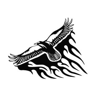 Flamboyant eagle flying  listed in flames decals.