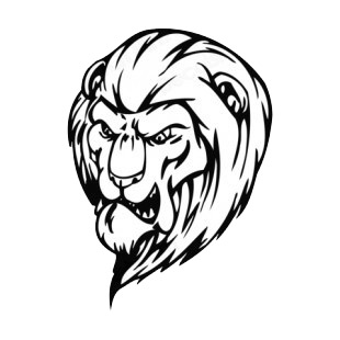 Angry lion face mascot listed in mascots decals.
