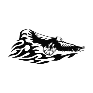Flamboyant eagle flying  listed in flames decals.