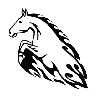 Flamboyant horse jumping  listed in flames decals.