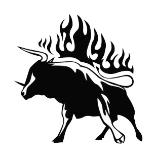 Flamboyant bull  listed in flames decals.