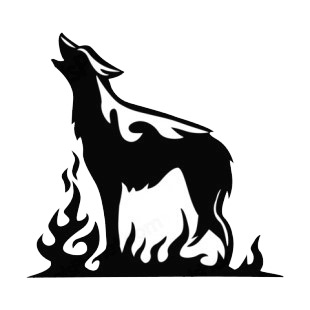 Flamboyant wolf calling  listed in flames decals.