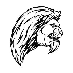 Angry lion face mascot listed in mascots decals.