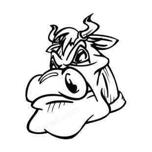 Angry bull face mascot listed in mascots decals.
