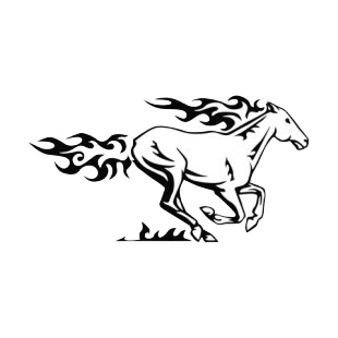 Flamboyant horse running  listed in flames decals.