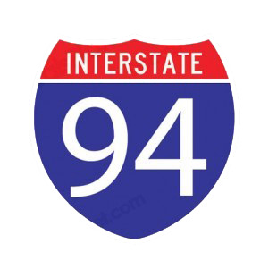 Interstate 94 sign listed in road signs decals.