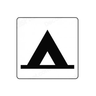 Camping tent sign listed in road signs decals.