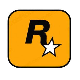 Rockstar rock star gaming studio listed in famous logos decals.