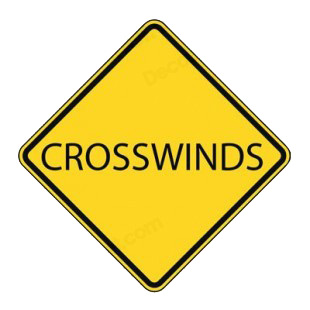 Crosswinds road sign listed in road signs decals.