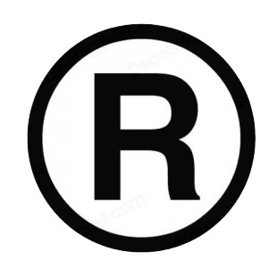 Federal registration trademark 0.5 inches symbol sign listed in other signs decals.