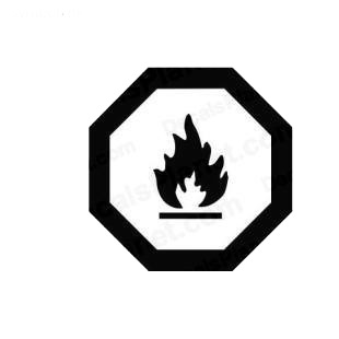 Fire sign symbol listed in miscellaneous decals.